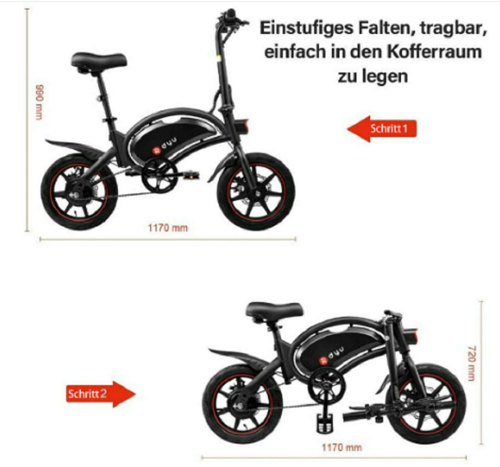 DYU D3F, 14Zoll Smart Elektrofahrrad, – Bild 3