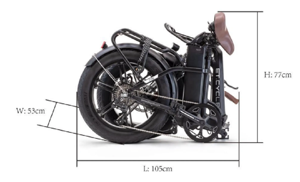 ET.CYCLE F1000 20" schwarz E-Faltrad, E-Fatbike – Bild 5